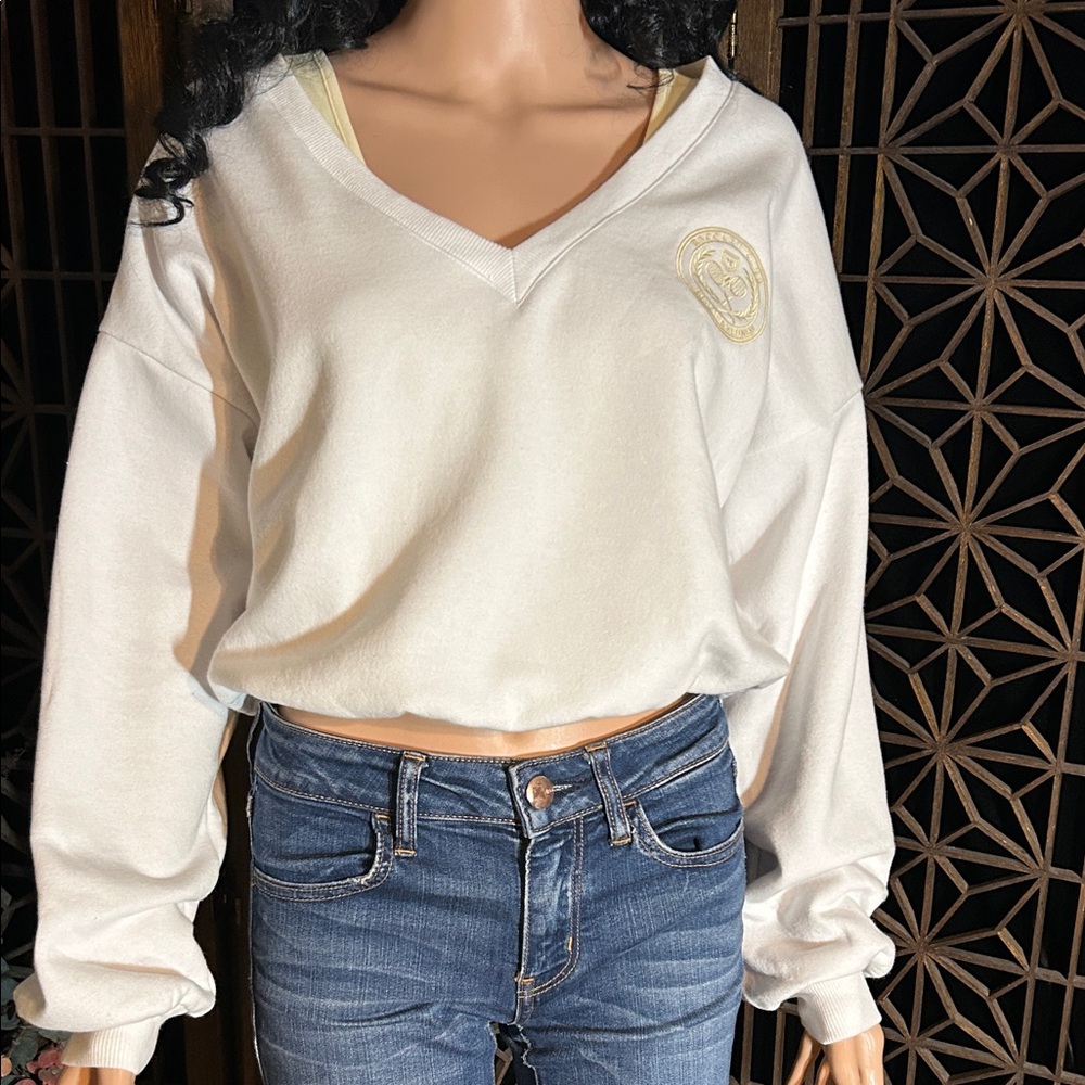 NWOT MADDEN GIRL CROP SWEATSHIRT ATTACHED TANK M